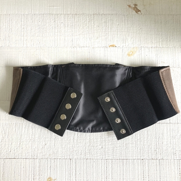 Wide waist brown corset Adjustable faux leather suede Steampunk Lace up Belt - Picture 12 of 12